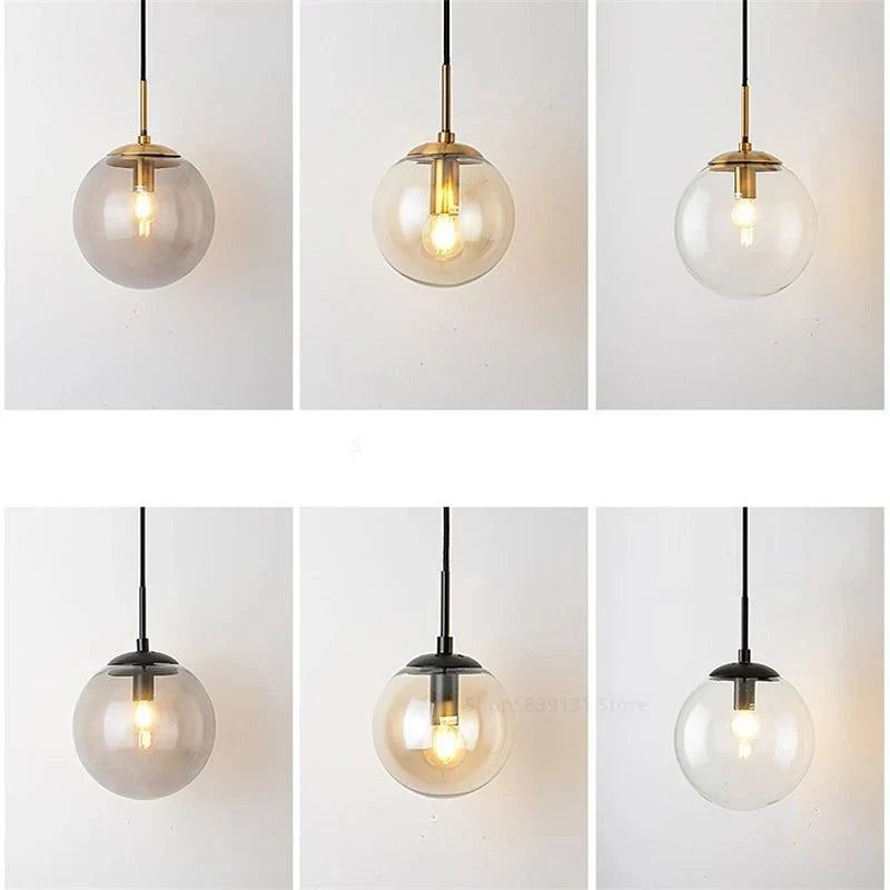 GlacioGlow Retro Glass Ball Sconce | Elegant post-modern bedside lamp for warm ambient lighting