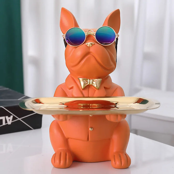 French Bulldog Figurine with Tray – Charming & Stylish Decoration for Your Home