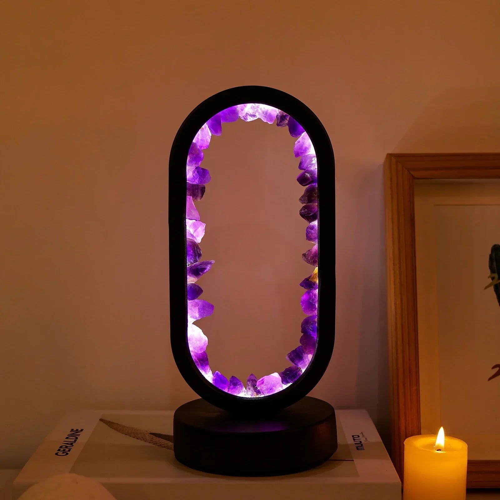 Elegant Amethyst Crystal Lamp – Ambient LED Lighting for Relaxation