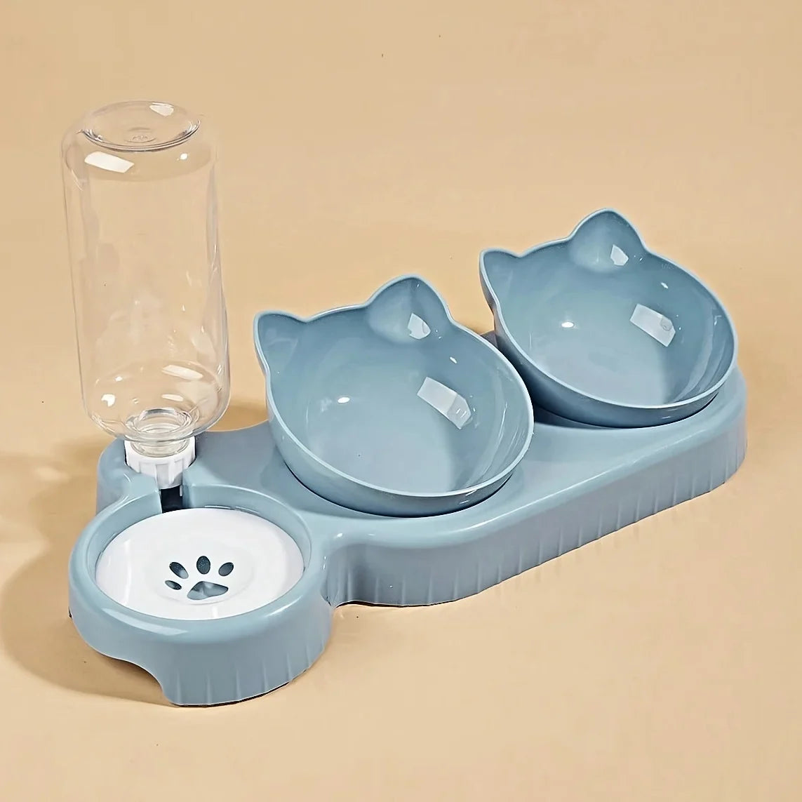 Cat Food and Water Bowl with Ear Design - Comfortable and Playful Dining Experience