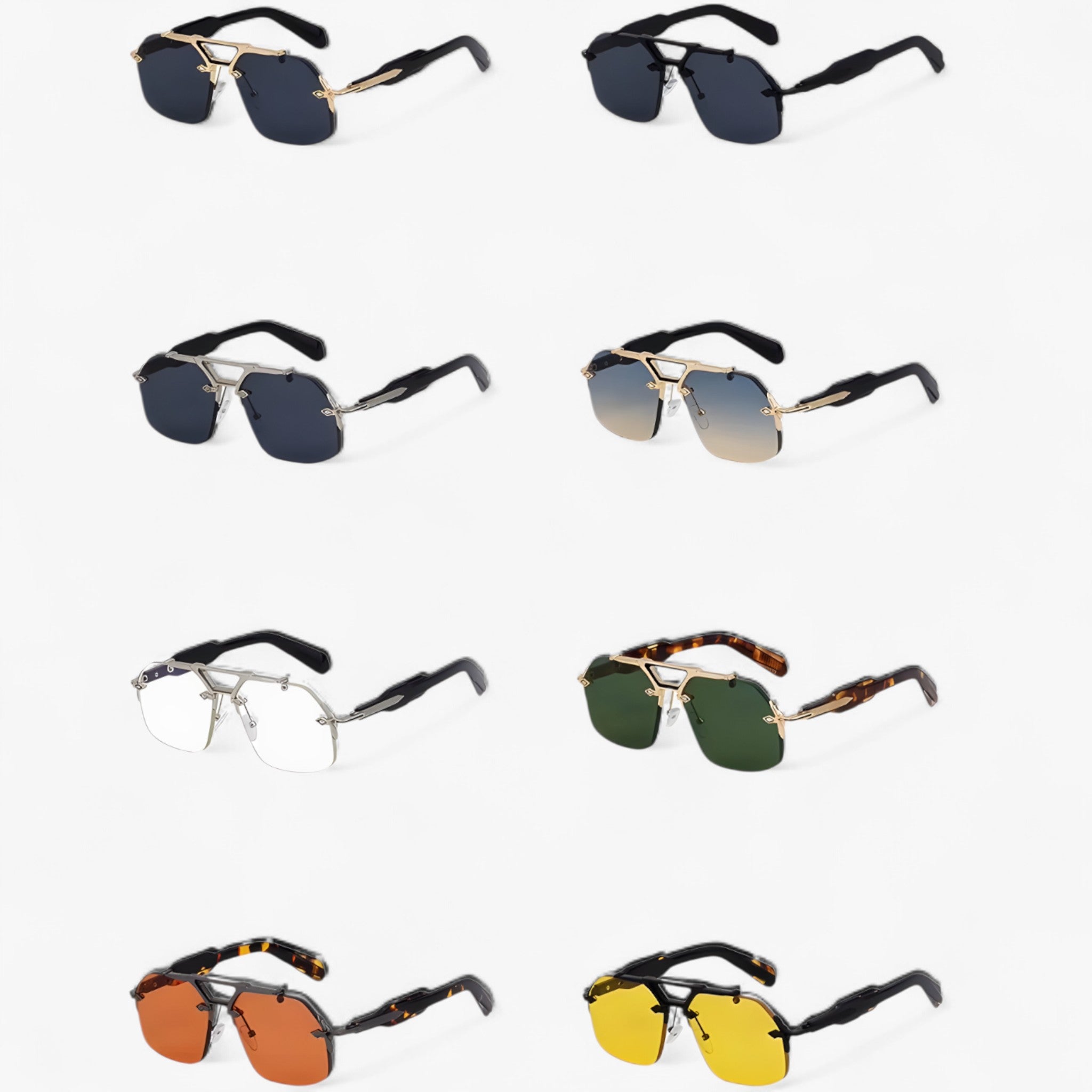 Rimless Oversized Sunglasses with Metal Accents – Vexor