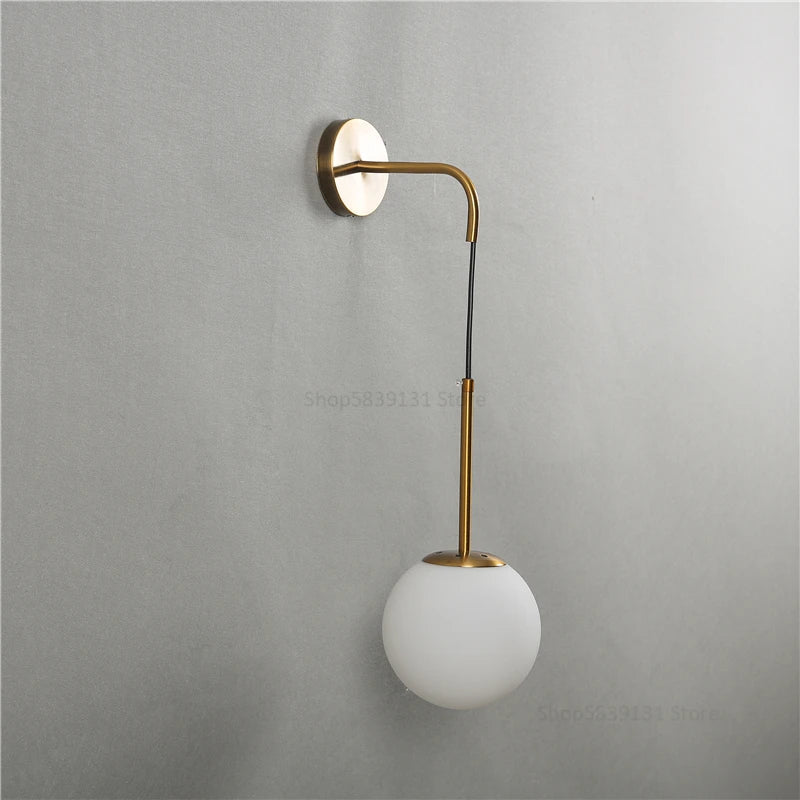GlacioGlow Retro Glass Ball Sconce | Elegant post-modern bedside lamp for warm ambient lighting