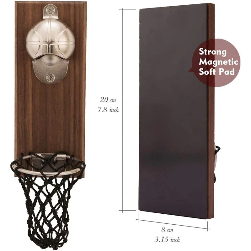 Basketball Net Wall Bottle Opener - Sporty Gift for Father's Day
