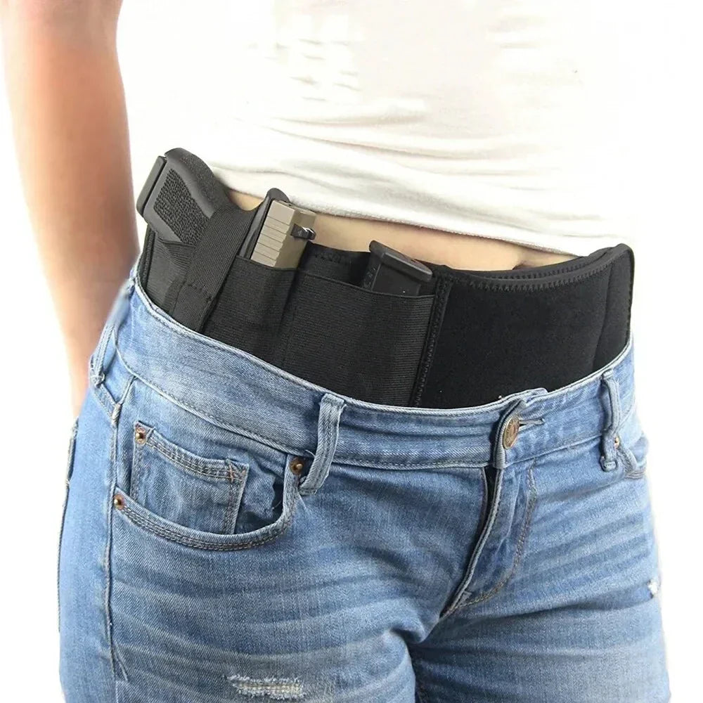 Tactical Belly Band Holster - Concealed Carry Waistband - Portable Hidden Holster for Outdoor Hunting & Defence