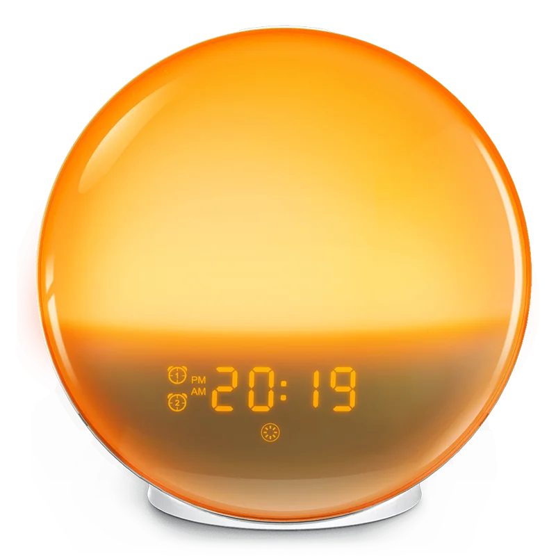 Sunrise Alarm Clock Wake Light Clock Sunrise/Sunset Simulation Digital Clock with Night Light