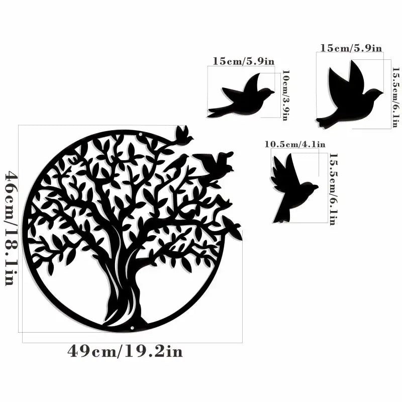 Nature's Harmony Wall Decoration – Tree and Birds