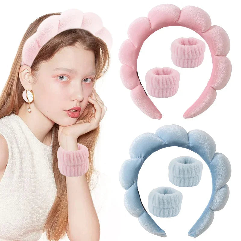 Plush Spa Headband & Wristband Set - Fluffiea