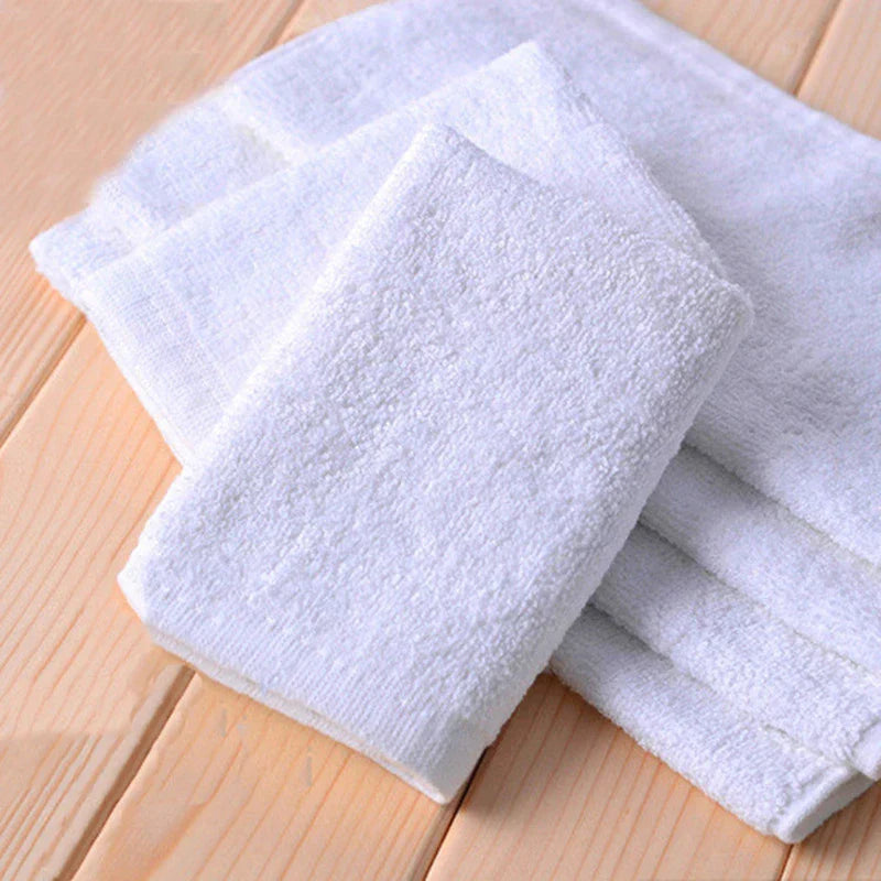 10 Pieces of White Soft Cotton Face Towels Hotel