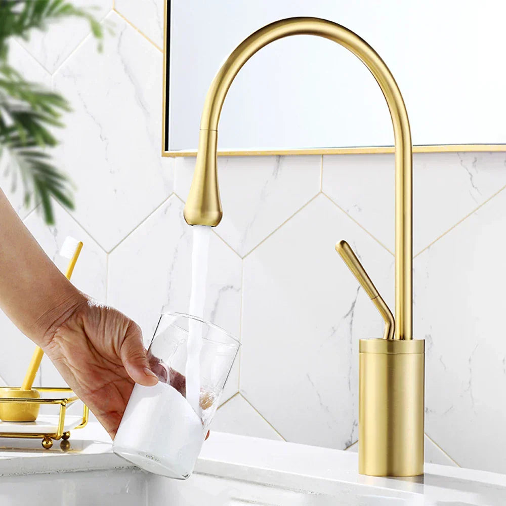 BrassGlow - Warm & Cold Basin Mixer Tap