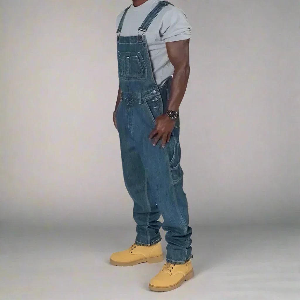 Men's Straight Denim Overall | Modern Workwear Look - Kelim