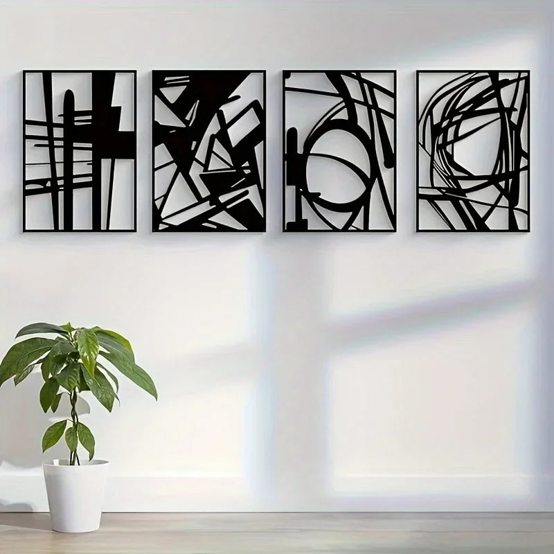 Abstract Art Wall Decoration – Four-Piece Modern Set