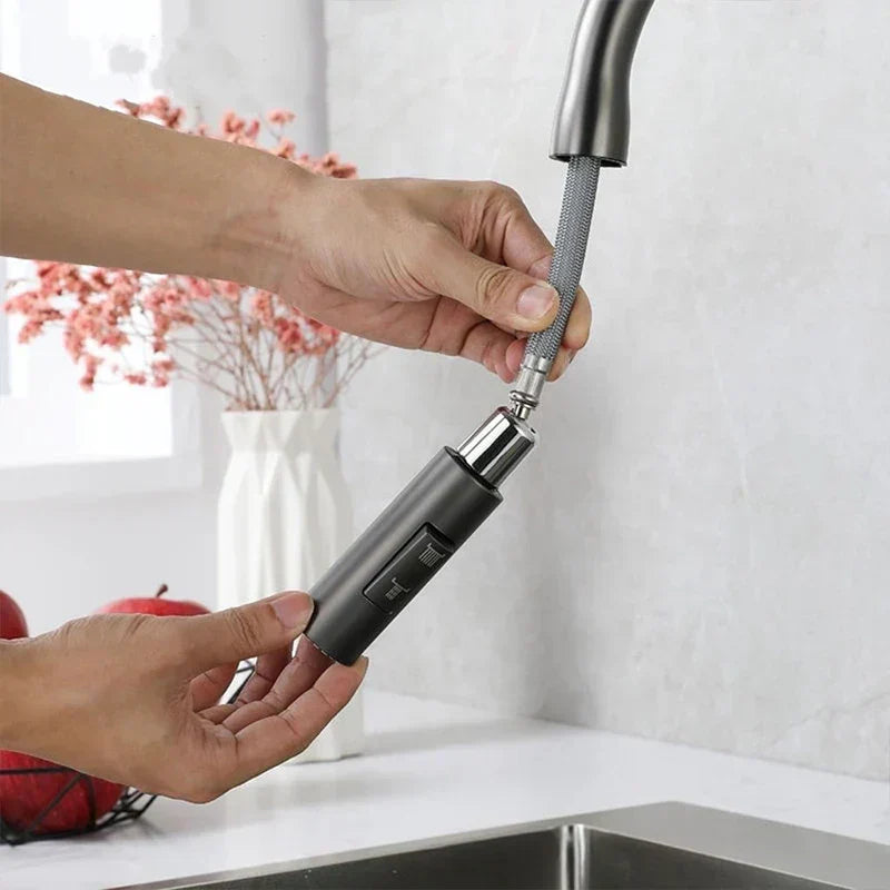 SteelFlow – Kitchen Mixer Tap with Pull-Out Hand Shower