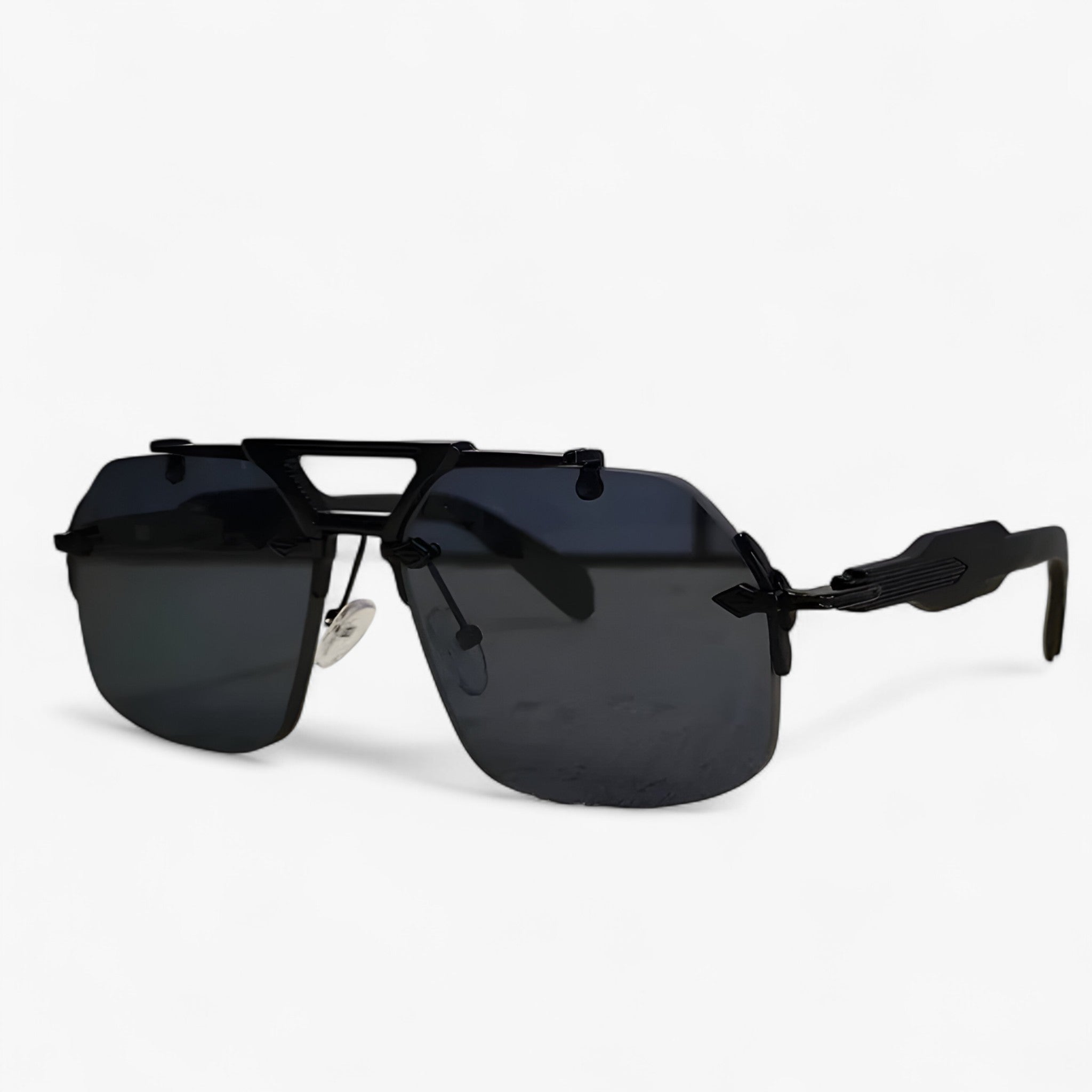 Rimless Oversized Sunglasses with Metal Accents – Vexor