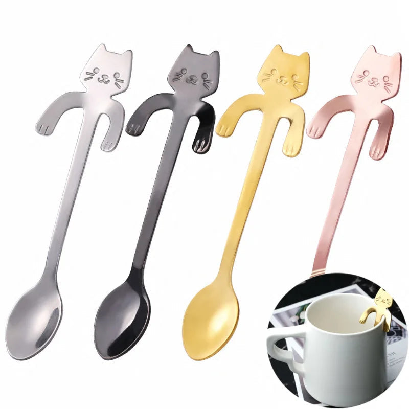 Mini Cat Spoon in Stainless Steel - Whiskra