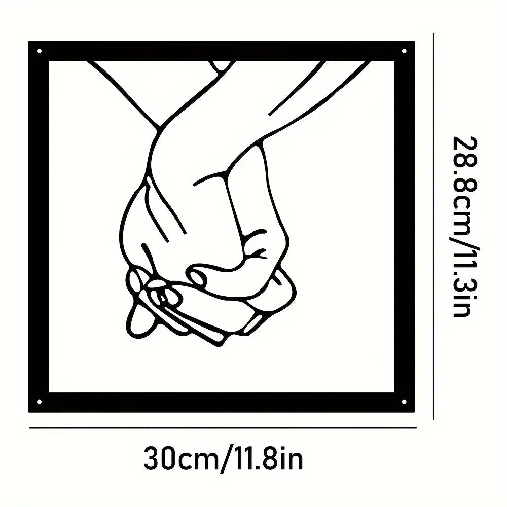 Connected Hands Metal Wall Decoration – Minimalist and Unifying