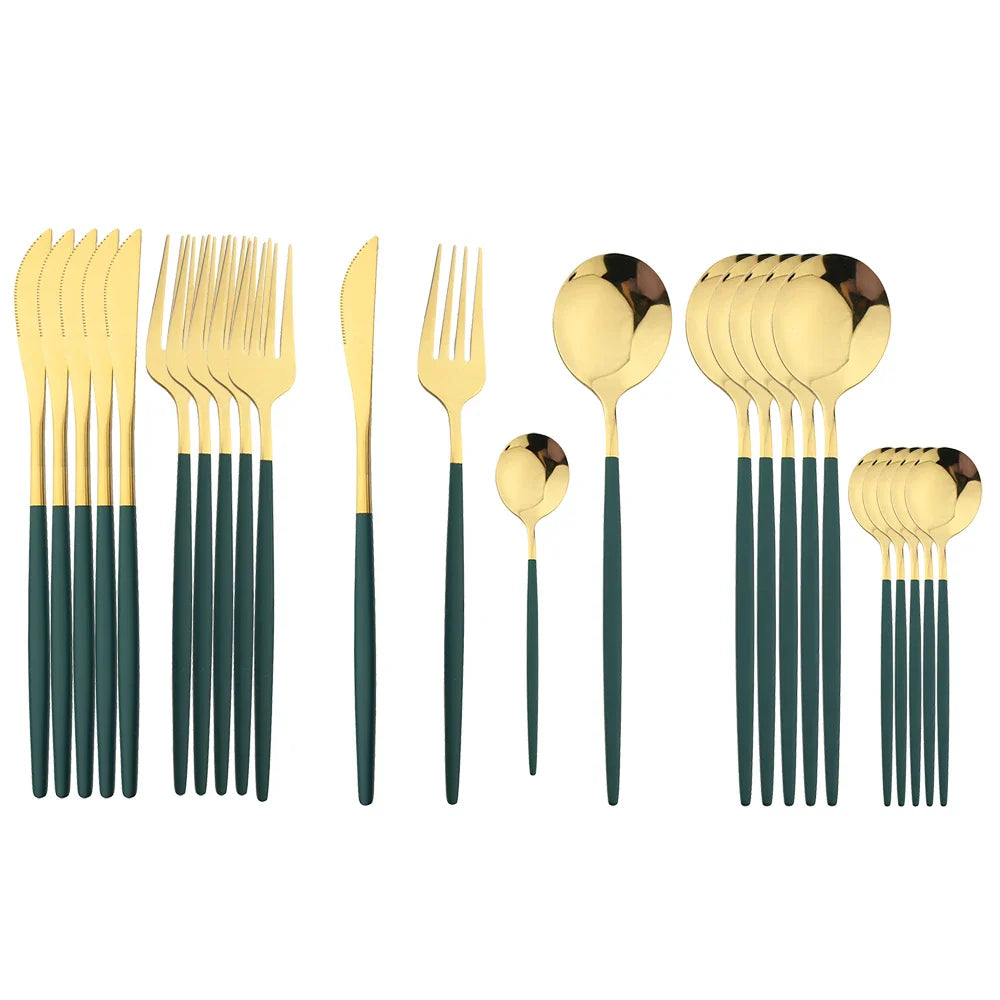 Golden Luxury Cutlery Set - For an Elegant Table Setting