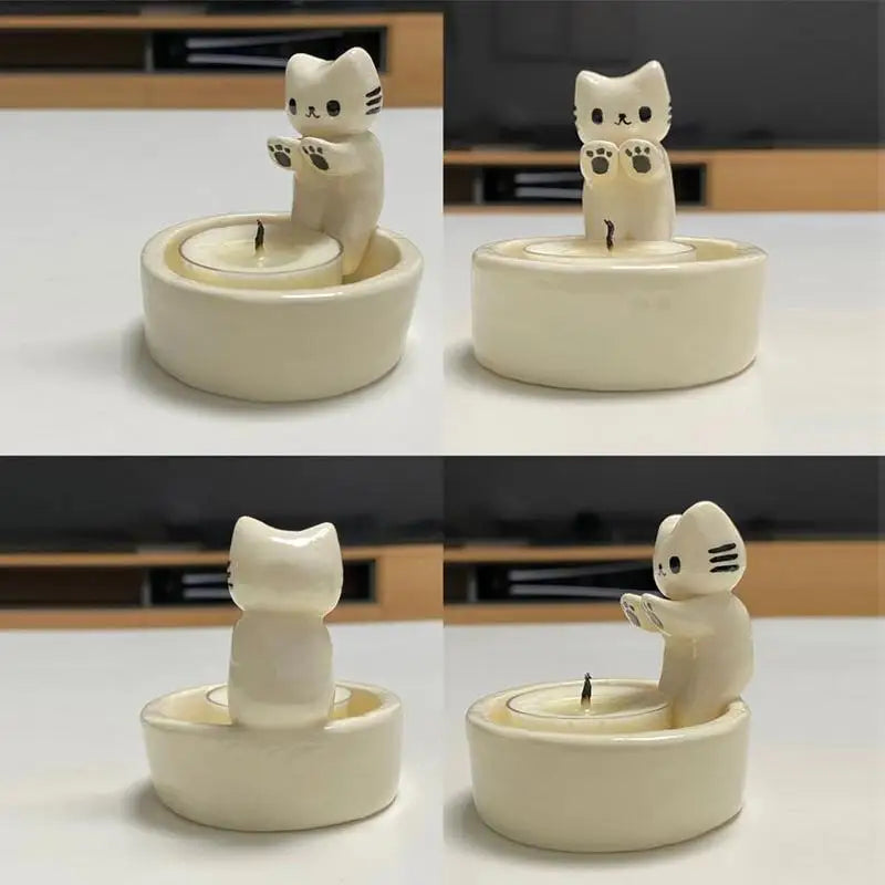 Cat Candle Holder - Charming Holder with Cute Cat for Cosy Moments