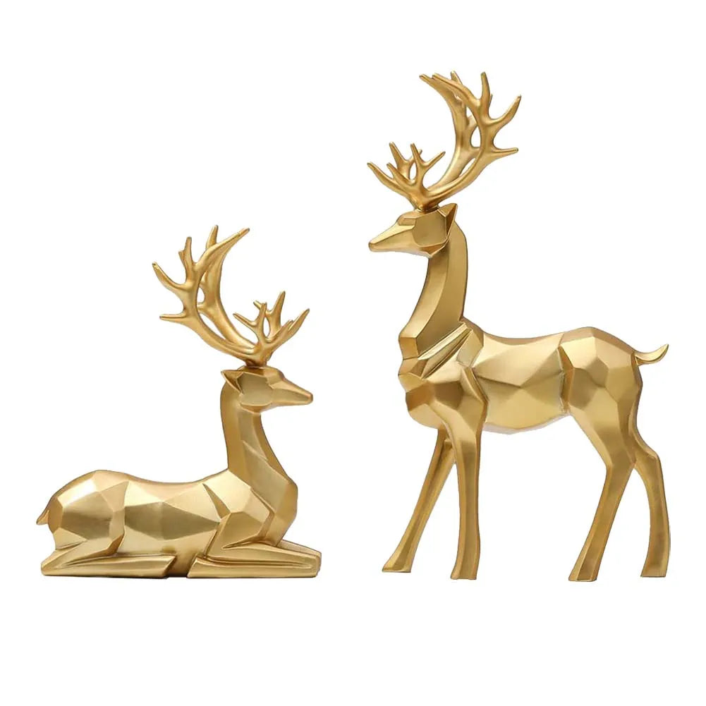 Geometric Deer Sculptures - Modern and Elegant