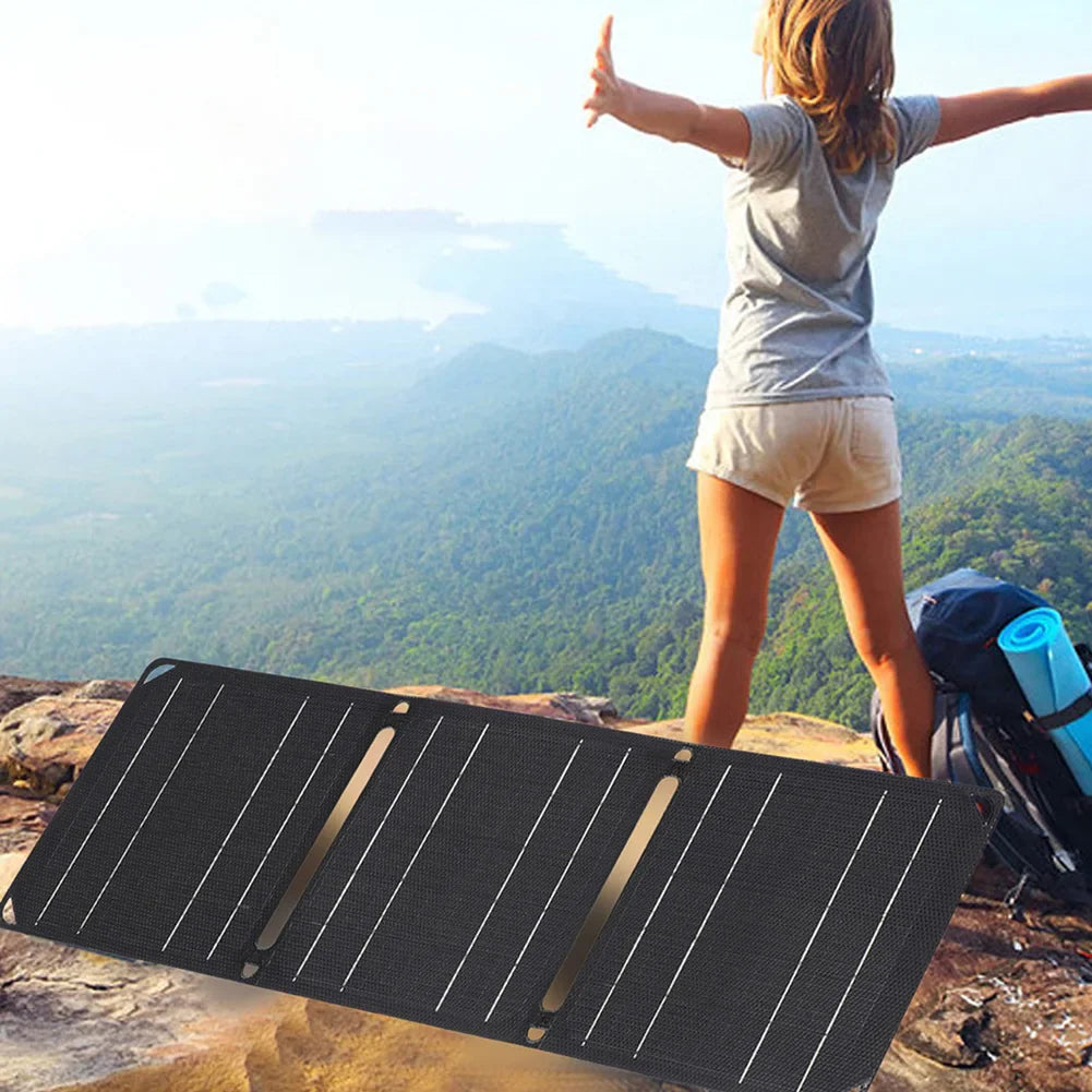 SolarLux RadiantFold Portable Charger | High-efficiency foldable solar panel charger for on-the-go energy