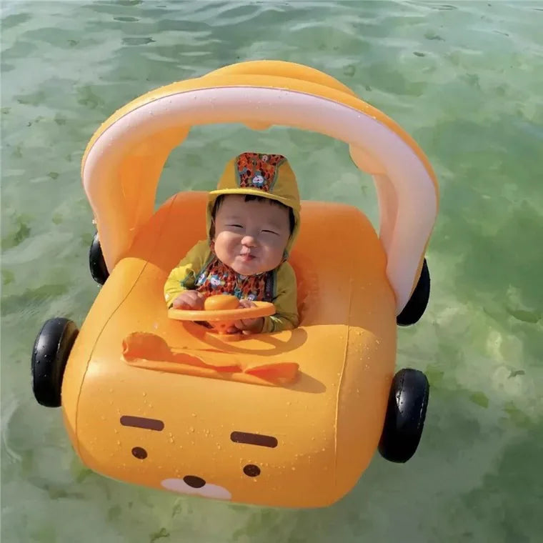 Inflatable Baby Pool Chair with Sunshade and Steering Wheel – Perfect for Summer and Beach Fun