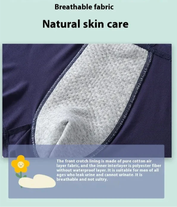 Men's Incontinence Boxer Shorts Absorbent Leak-Proof | Underwear | Washable High Waist Incontinence Pants