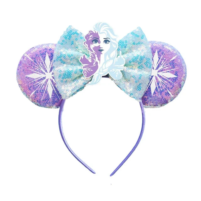 Frozen Hair Accessories – Elsa and Anna Mickey Mouse Ears Headbands for Girls