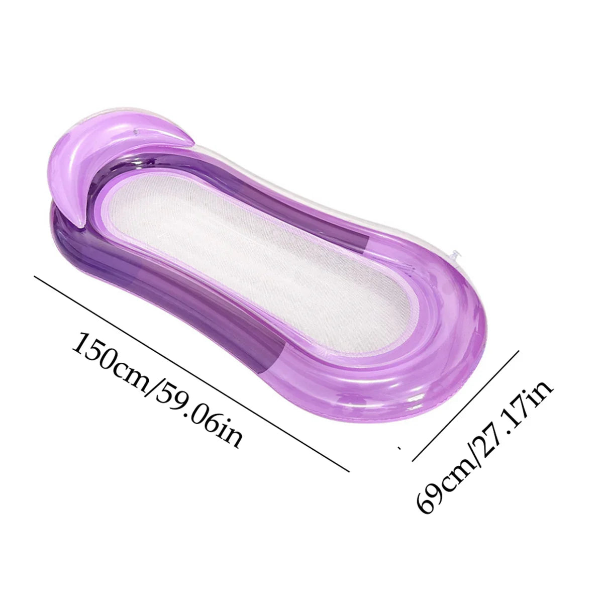 Luxury Inflatable Water Lounger with Elevated Headrest - Perfect for Pool and Beach