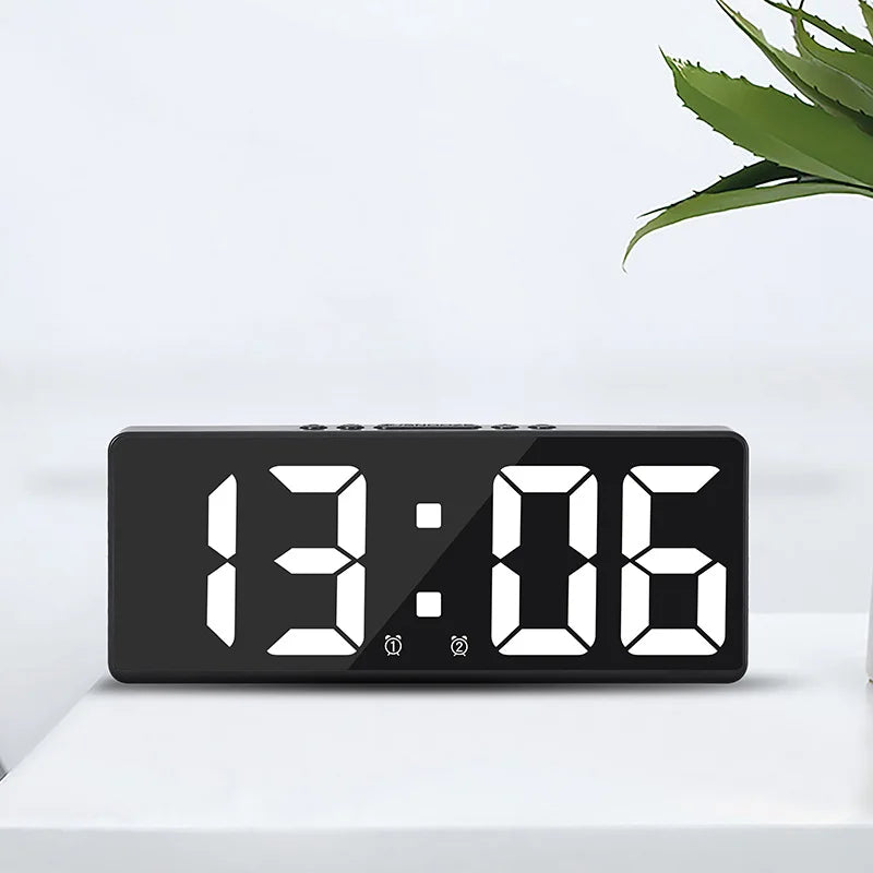 Simple LED Clock Colourful Light Temperature Calendar Alarm Clock Creative Clock