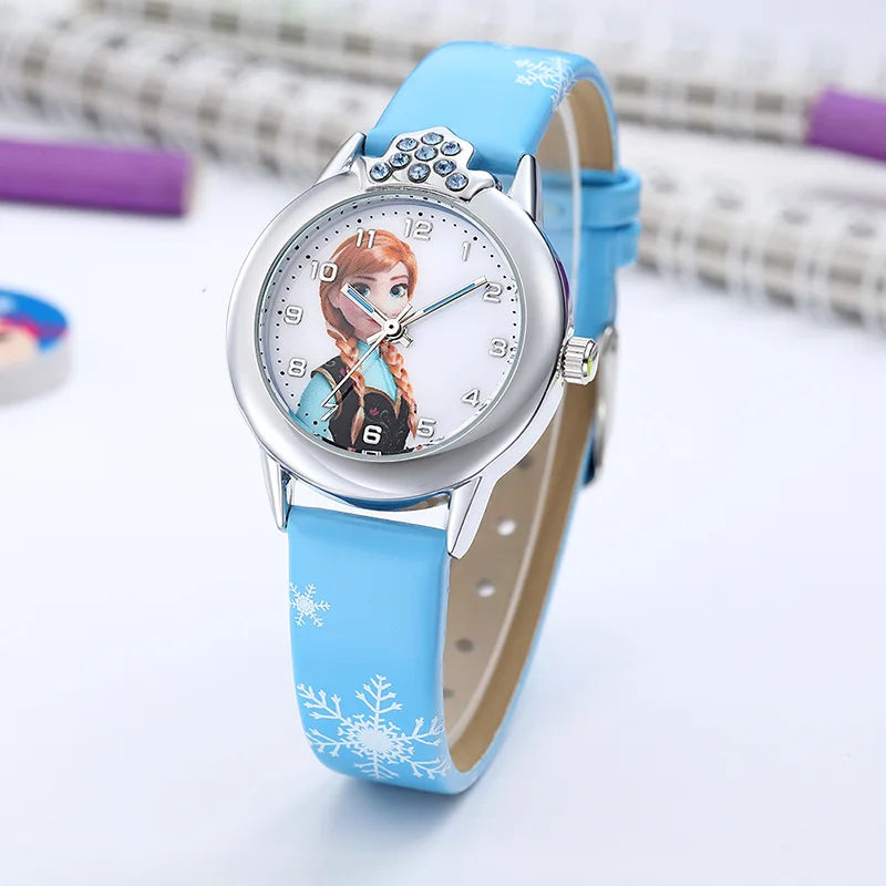 Frozen Princess Elsa Watch for Children – Leather Strap and Magical Design
