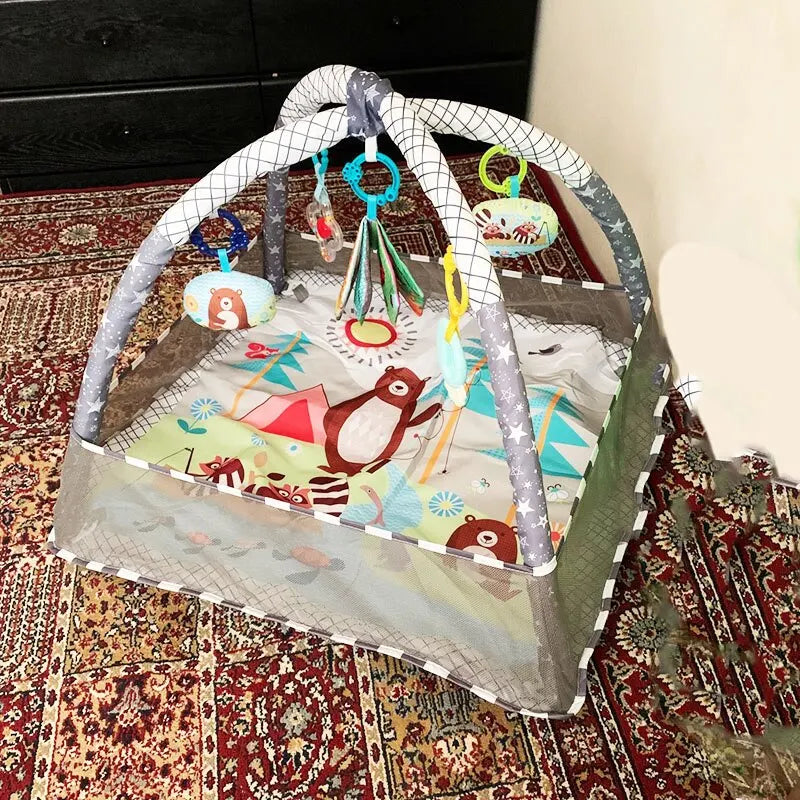 Baby Play Mat with Fitness Frame – Educational & Soft Canvas – CE Certified – Activity Mat for Newborns & Toddlers