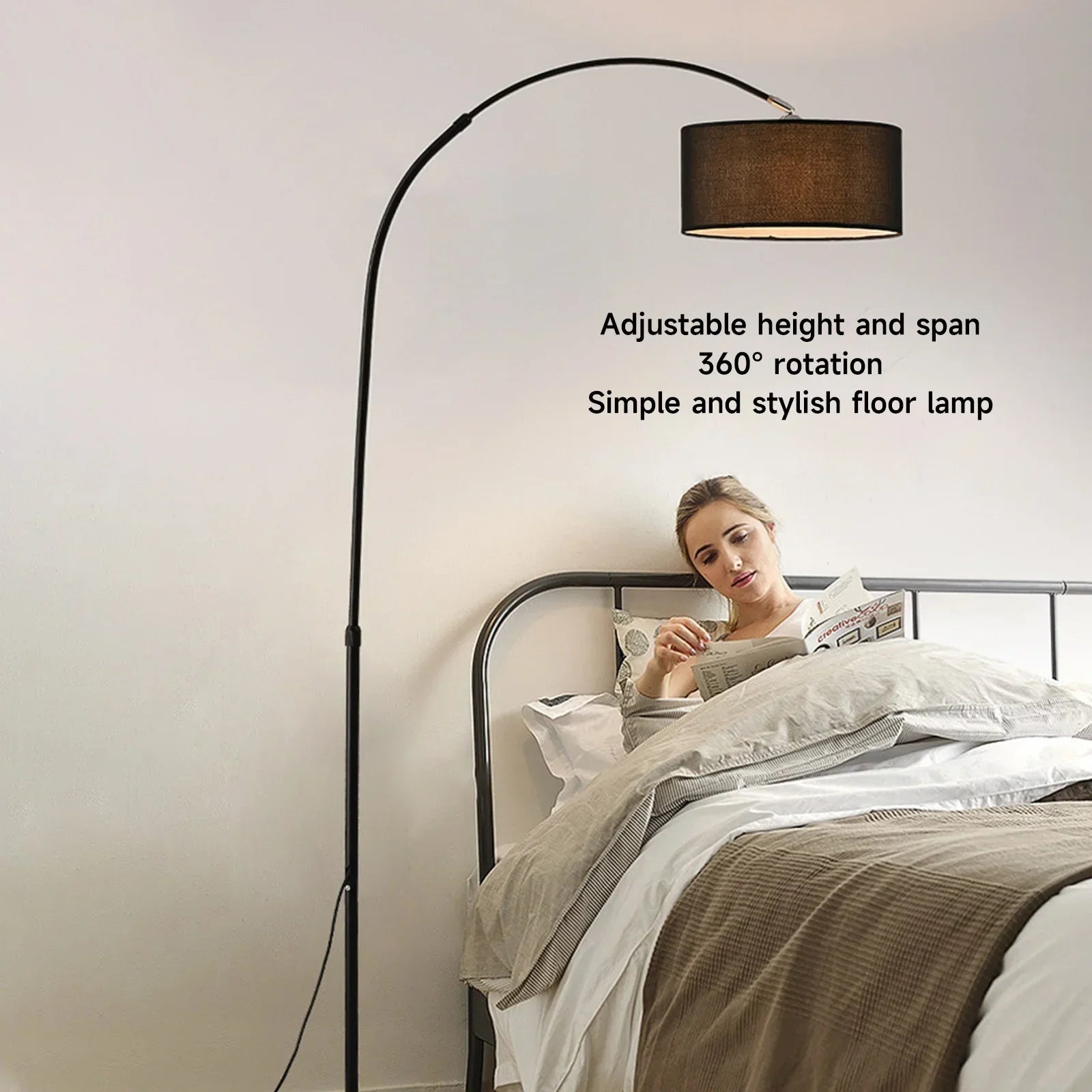 Telescopic Arch Lamp – Adjustable Floor Lamp – 12W Dimmable LED – Modern Design for Living Room & Bedroom