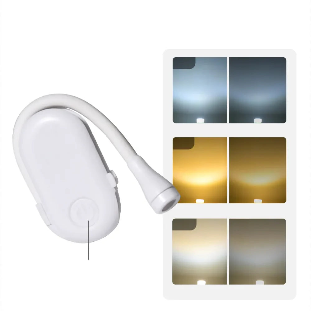 Mini Book Light - Portable Clip-On Night Light with USB Charging, Dimmable LED for Bedrooms, Eye Protection and Camping - 360° Flip Clip Book Lamp
