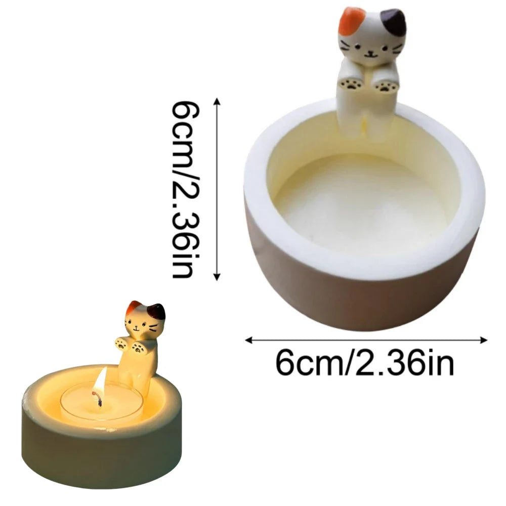 Cat Candle Holder - Charming Holder with Cute Cat for Cosy Moments