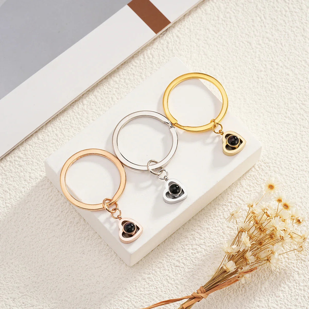 LuxeBond Heart Memory Locket | Durable photo keychain for treasured connections