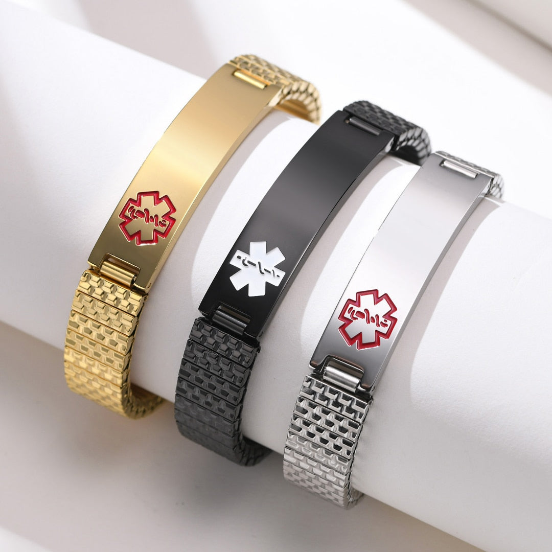 LifeSafe Medical Alert Bracelet | Customizable stainless steel ID bracelet for safety and style