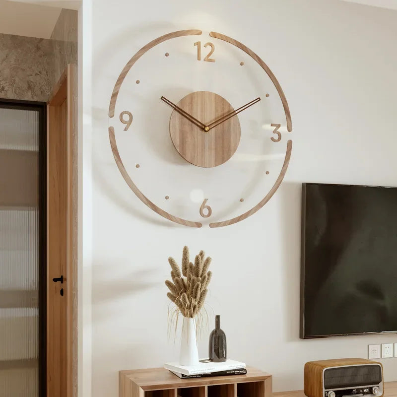 ModernStyleClock | Large Wooden Wall Clock for Living Rooms