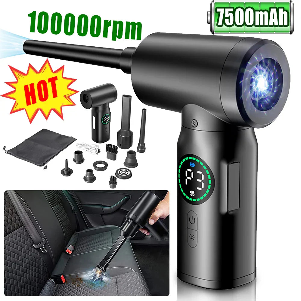 2-in-1 Portable Air Dust Cleaner and Blower with LED Light (7500mAh) - AirMaster