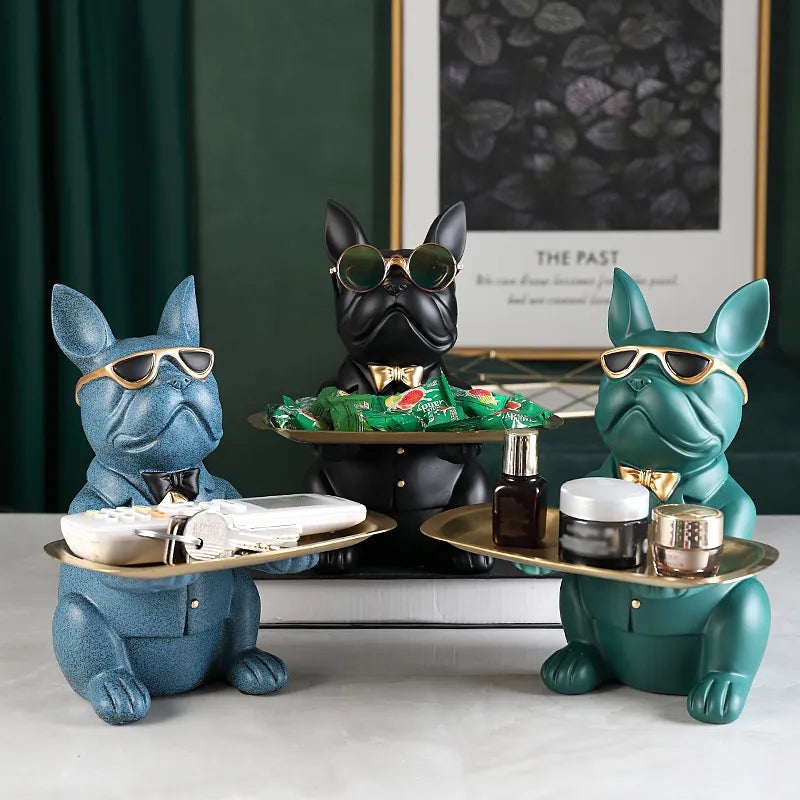 French Bulldog Figurine with Tray – Charming & Stylish Decoration for Your Home