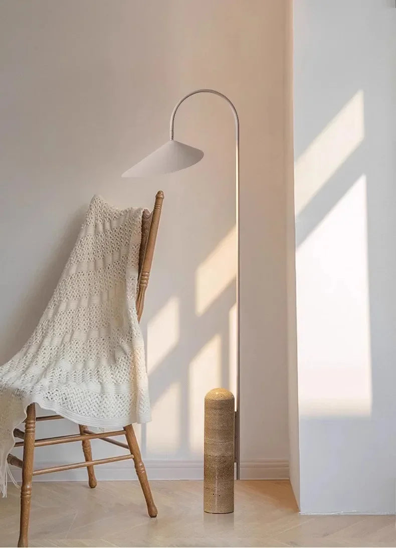 Nordic Arum | Floor Lamp Scandinavian Design | Marble Base | Dimmable LED | Stylish Minimalist Lighting | Easy Assembly