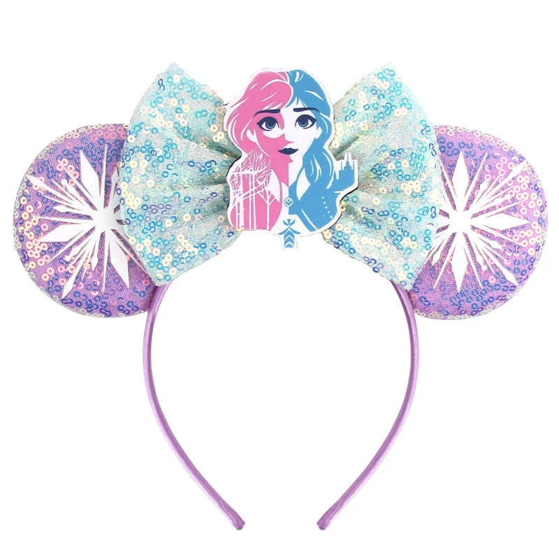 Frozen Hair Accessories – Elsa and Anna Mickey Mouse Ears Headbands for Girls