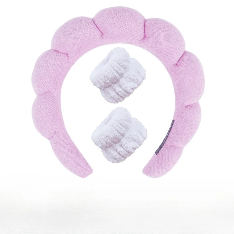 Plush Spa Headband & Wristband Set - Fluffiea