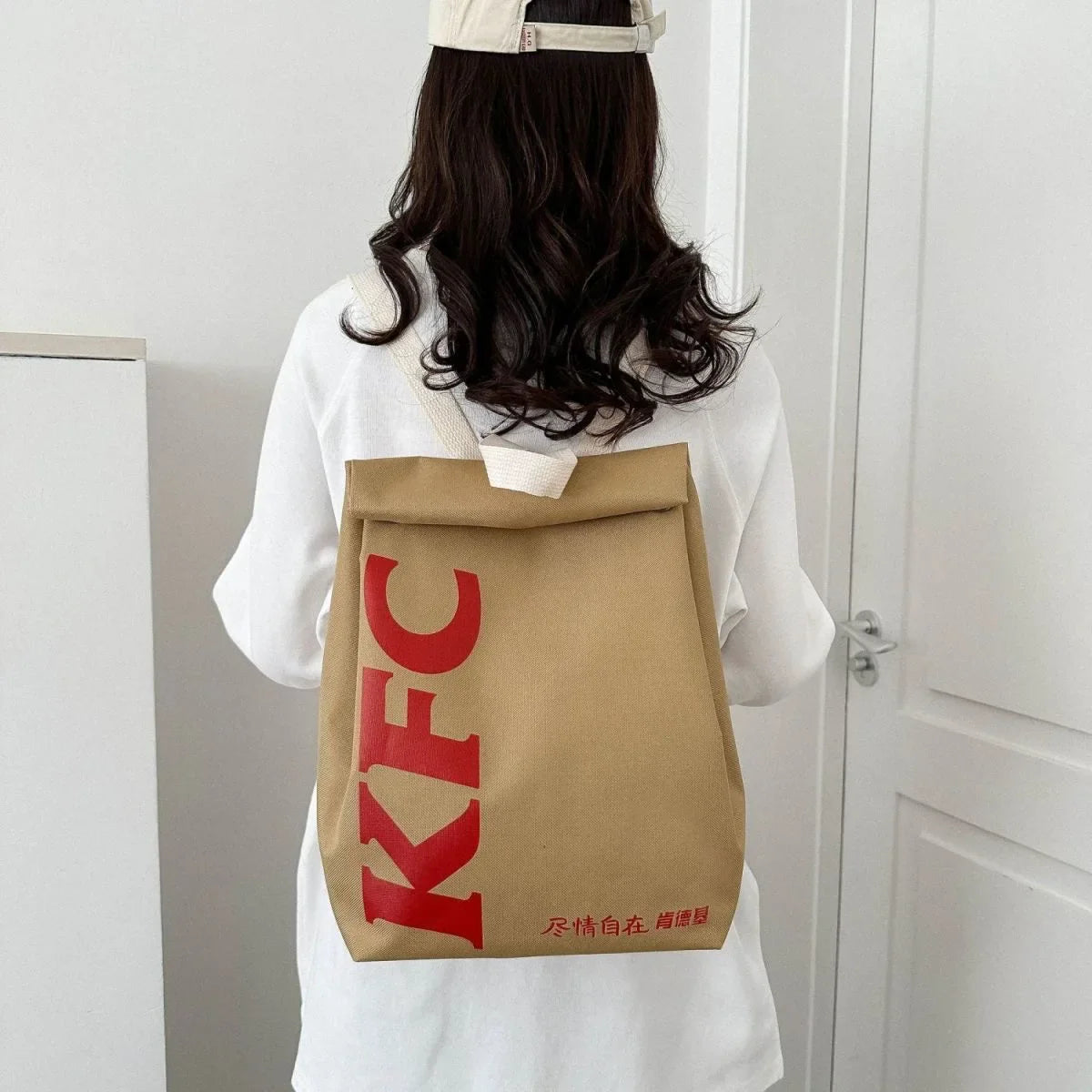 Trendy Fast Food Backpack - Playful and Spacious Bag for Everyone