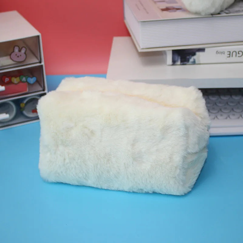 Plush zip case | Pencil case | Soft storage case with large capacity for pencils and pens