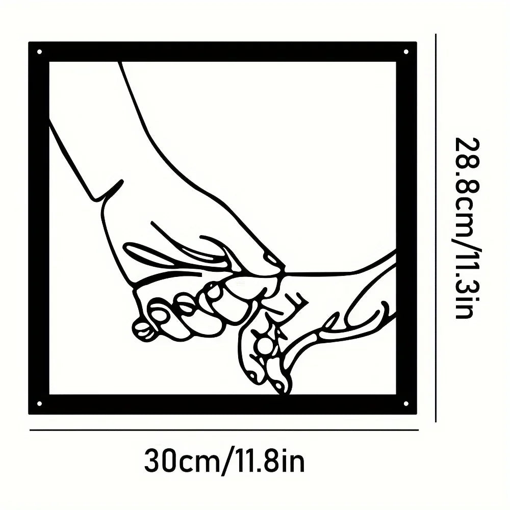 Connected Hands Metal Wall Decoration – Minimalist and Unifying