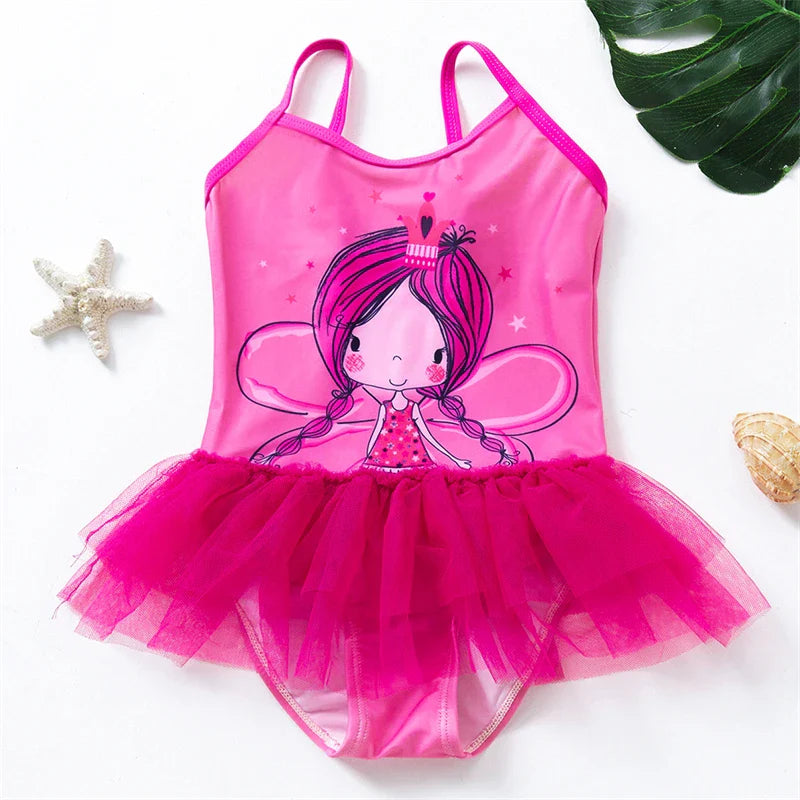 Girls' Swim Outfit with Mermaid and Unicorn Designs – Perfect for Children Aged 4-8