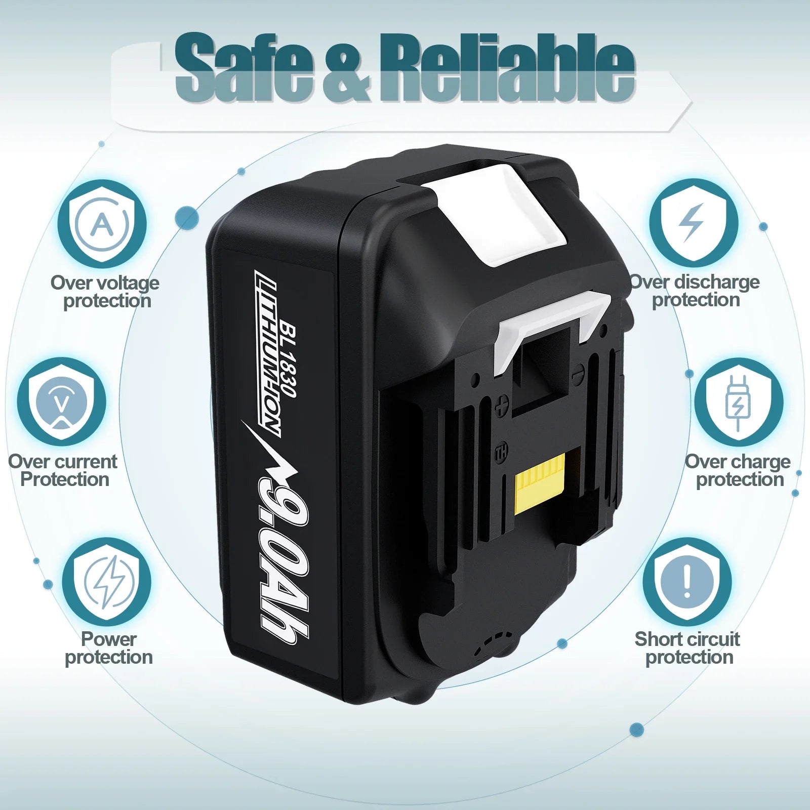 PowerCore 18V Battery 9.0 Ah 9000mAh Compatible with Makita BL1850B BL1860 BL1830 LXT400 | Battery | Rechargeable Battery for Makita Drill & Tools