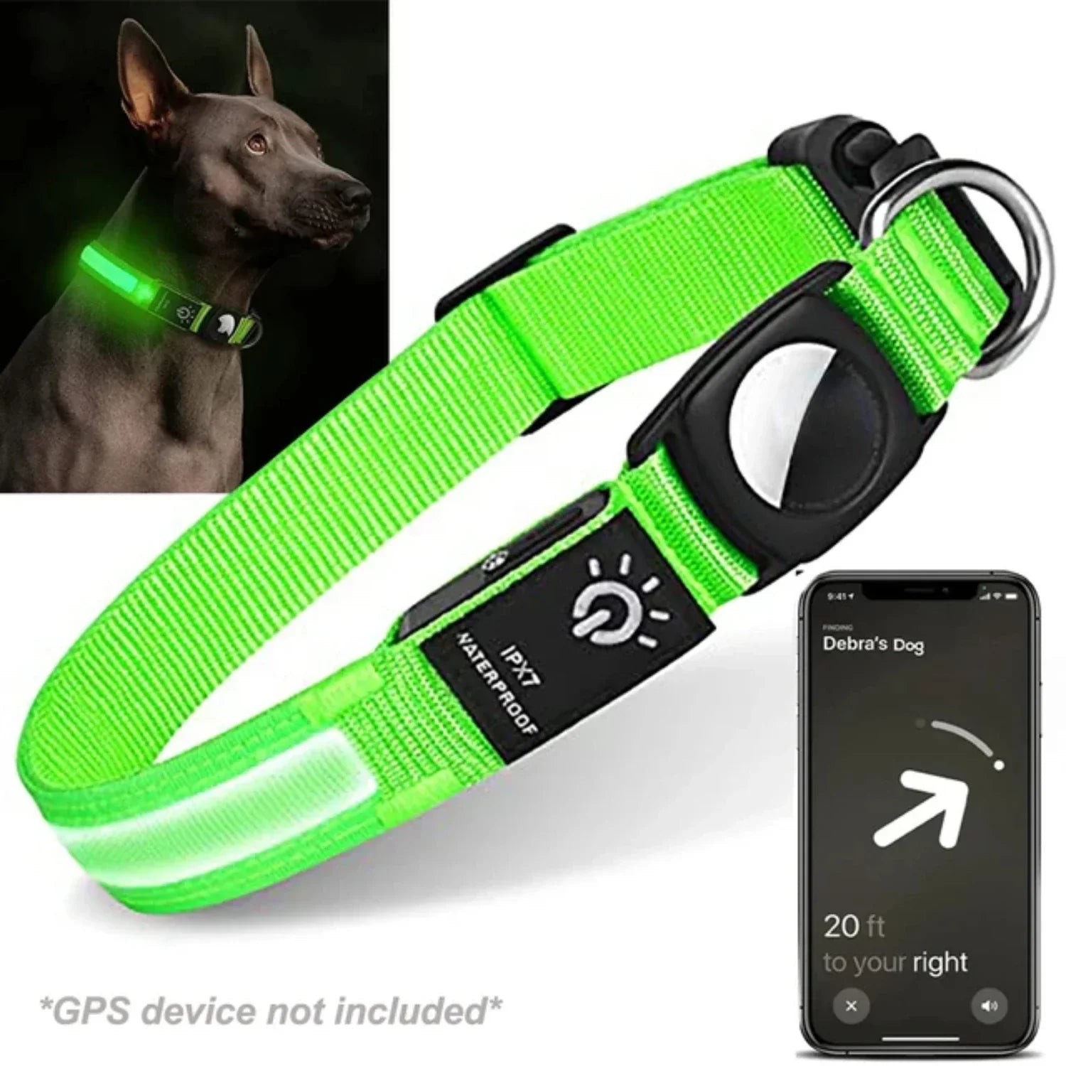 GlowTrack - GPS LED Dog Collar