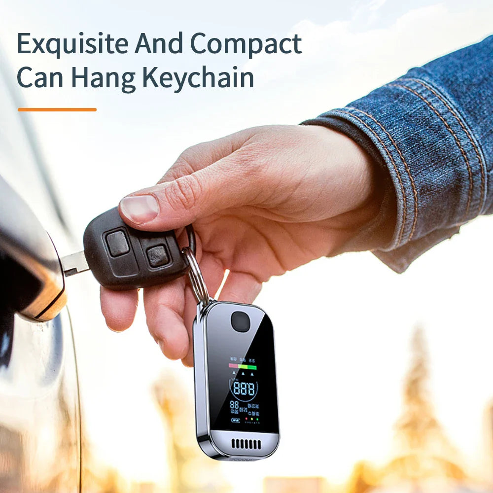 Digital Breath Alcohol Tester Keychain – Professional Breath Test with LCD Screen