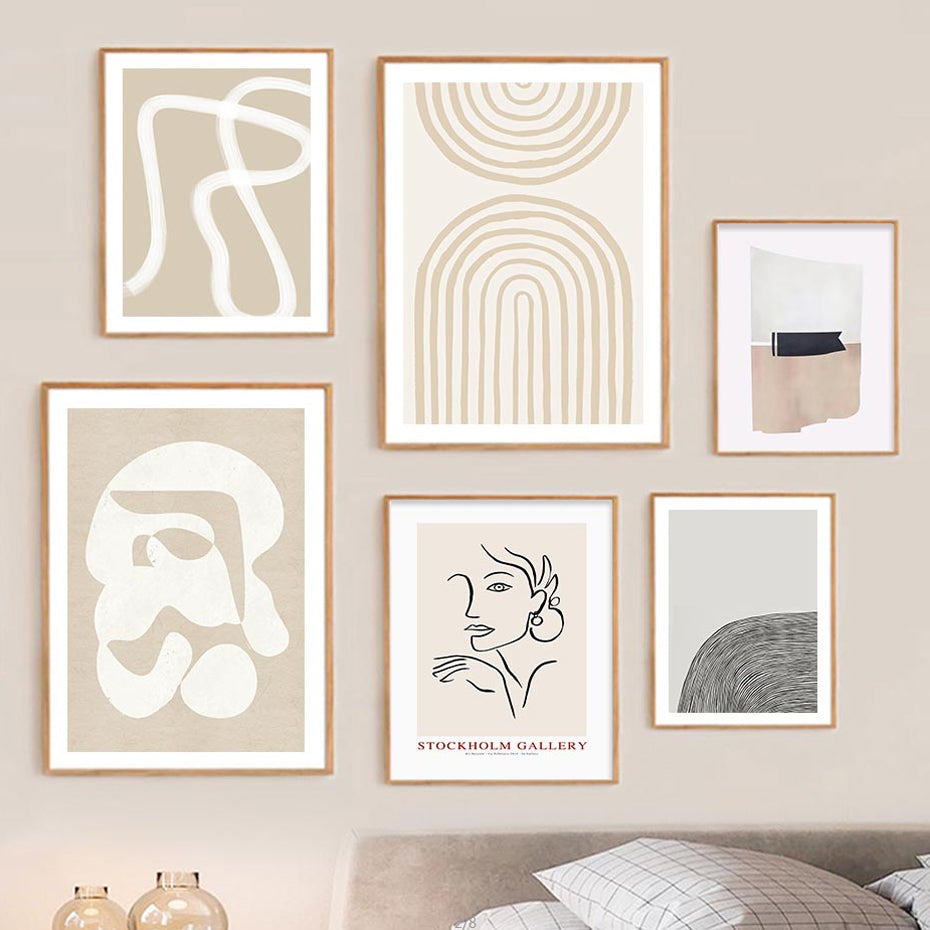 Boho Abstract Rainbow - Bohemian Wall Art on Canvas