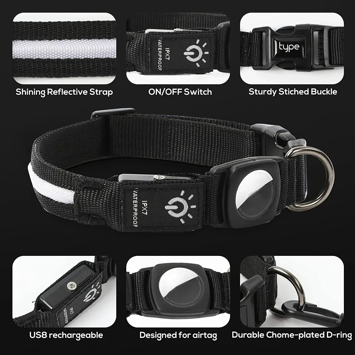 GlowTrack - GPS LED Dog Collar